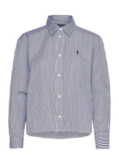 Cropped Boxy Striped Cotton Shirt Polo Ralph Lauren Navy