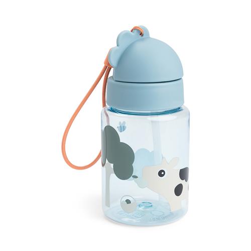 Done by Deer Straw Bottle Tiny Farm Blue 280 Ml Blue One Size  Blå  One Size  Unisex