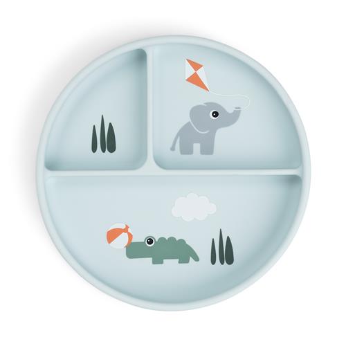 Done by Deer Stick&Stay Compartment Plate Playground Blue Blue One Size  Blå  One Size  Unisex