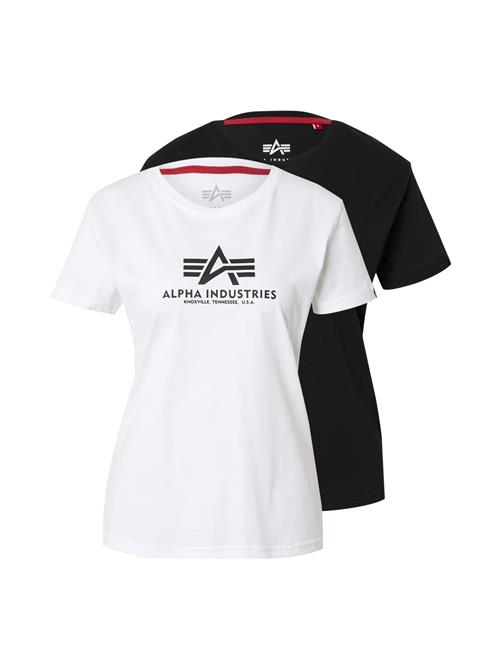 ALPHA INDUSTRIES Shirts 'New Basic'  sort / hvid