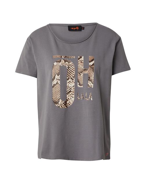 miss goodlife Shirts 'Oh lala'  beige / ecru / brun / grå