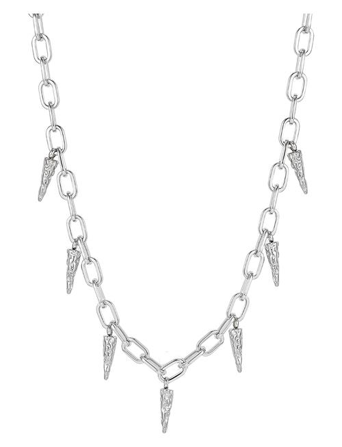 Spike Chain Necklace Silver Bud To Rose Silver