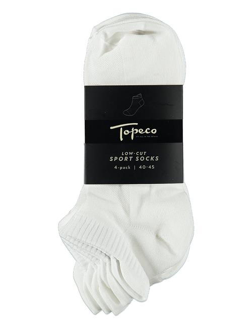 Sport Socks, Low-Cut 4-P, White 40/45 TOPECO White