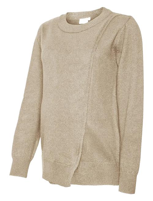 Mlnewanne Iris L/S Knit Top 2F Mamalicious Beige