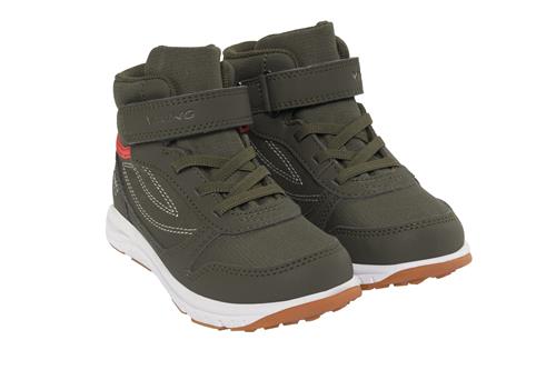 Viking Hovet Mid WP 1V Overgangssko  Olive Red 30 EU  Grøn  30 EU  Unisex