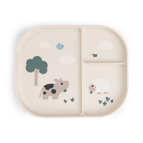Done by Deer Foodie Compartment Plate Tiny Farm Sand Sand One Size  Beige  One Size  Unisex