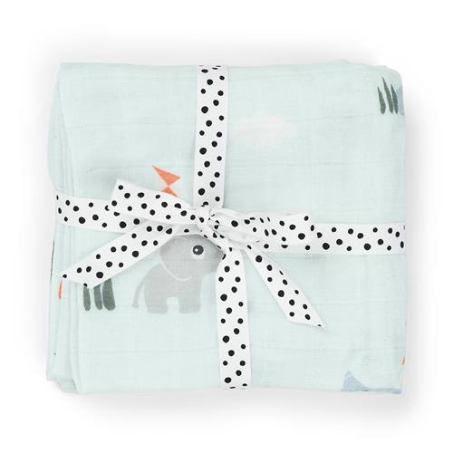 Done by Deer Burp Cloth 2-Pack Playground Blue Blue One Size  Blå  One Size  Unisex