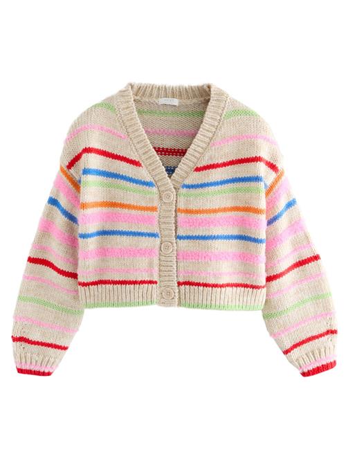 Se Next Cardigan  beige / blå / eosin / rød ved About You