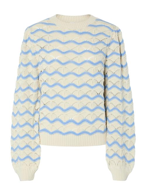 YAS Pullover 'YASVIMA'  ecru / lyseblå