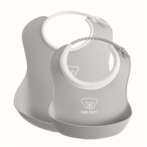BabyBjörn Hagesmæk 2-pak Grey  Grey One Size  Grå  One Size  Unisex