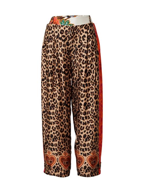 Se miss goodlife Bukser med lægfolder  beige / brun / orange / hvid ved About You