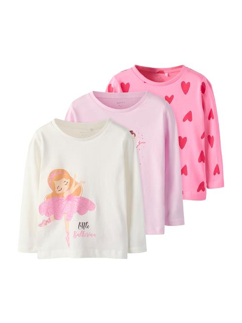 NAME IT Bluser & t-shirts 'NMFNIA'  lyserød / pastelpink / lys rød / hvid
