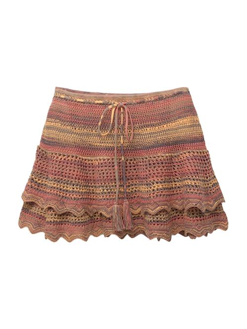 Pull&Bear Nederdel  brokade / abrikos / gammelrosa