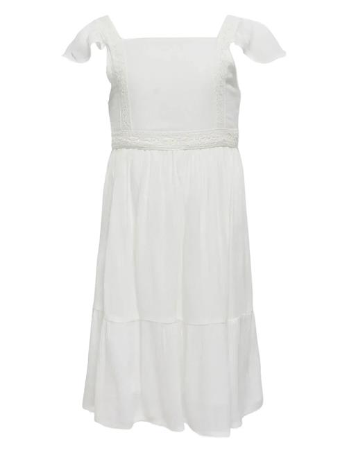 Kogeva S/L Back Cut Out Dress Wvn Kids Only White