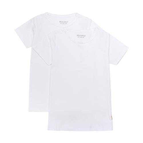 Minymo Basic Tshirt 2-pack White 110 cm    110 cm  kvinde