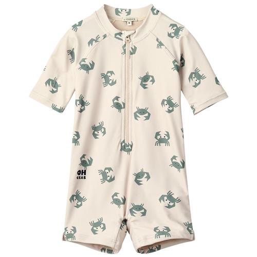 Liewood Max Kortærmet UV-dragt Crab Sandy 98 cm  Creme  98 cm  Unisex