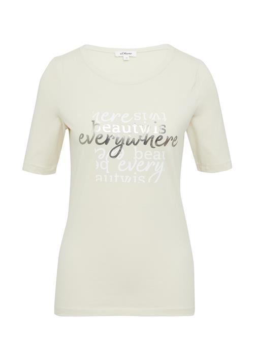 Se s.Oliver Shirts  beige / sølv / hvid ved About You