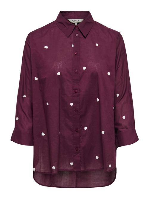 Se ONLY Bluse 'ONLNEW LINA GRACE'  vinrød / hvid ved About You