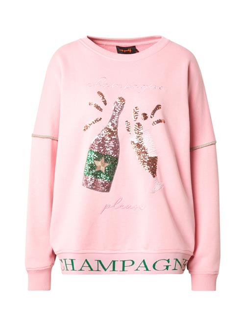 miss goodlife Sweatshirt 'Champagne'  grøn / lyserød