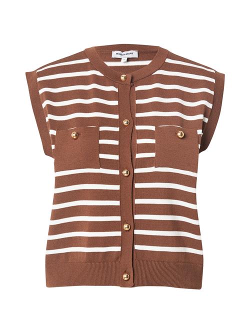 MORE & MORE Strikvest  brun / offwhite