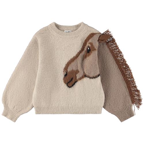 Molo Gisela Uld-sweater Horse Knit  Horse Knit 110/116 cm  Brun  110/116 cm  kvinde
