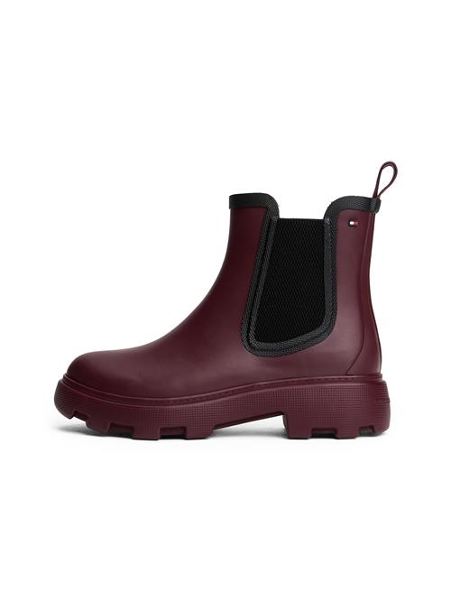 TOMMY HILFIGER Gummistøvler  kastaniebrun / sort
