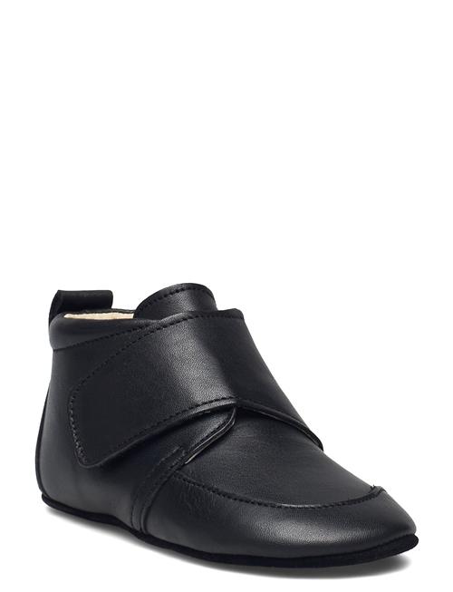 Baby Leather Slippers En Fant Black