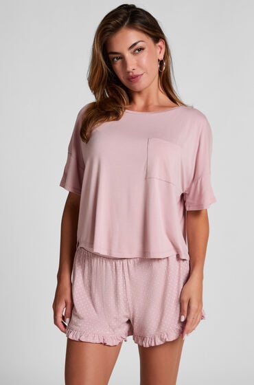 Hunkemöller Jersey pyjamassæt pink