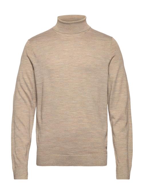 Slhtown Merino Coolmax Knit Roll B Noos Selected Beige