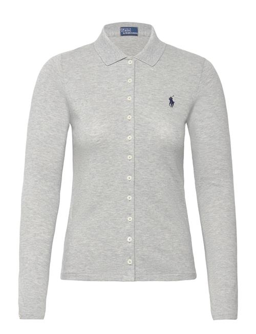 Butt D-Placket Long-Sleeve Polo Shirt Polo Ralph Lauren Grey