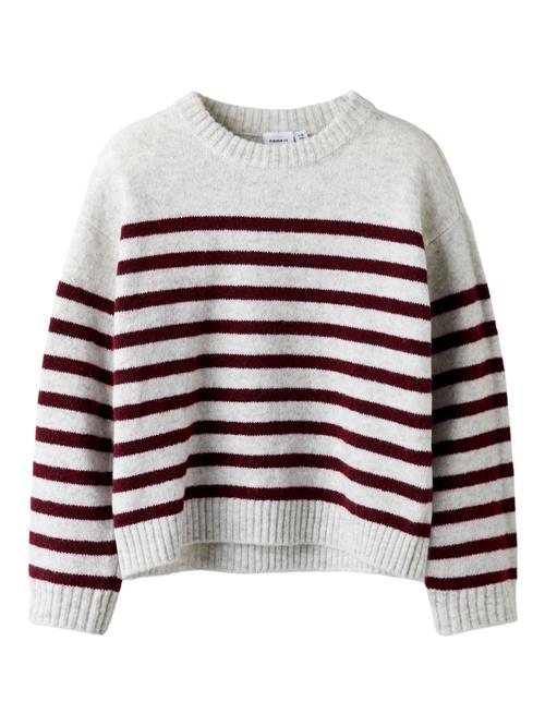 NAME IT Pullover  lysegrå / carminrød