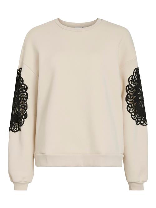 VILA Sweatshirt 'VIHeika'  ecru / sort