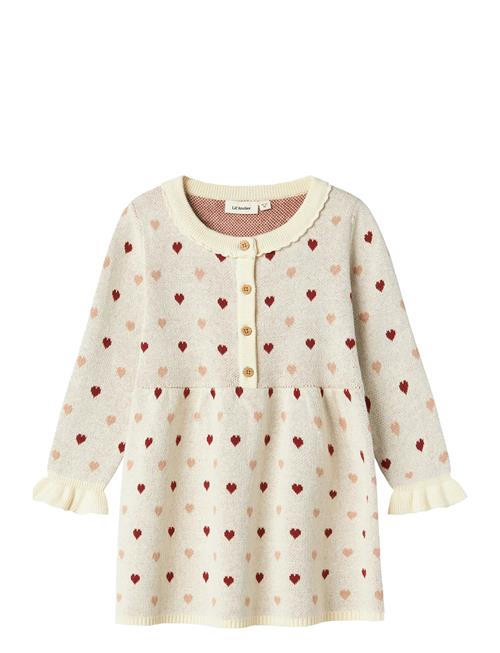 Nmfsaran Ls Knit Dress Heart Lil Lil'Atelier Cream