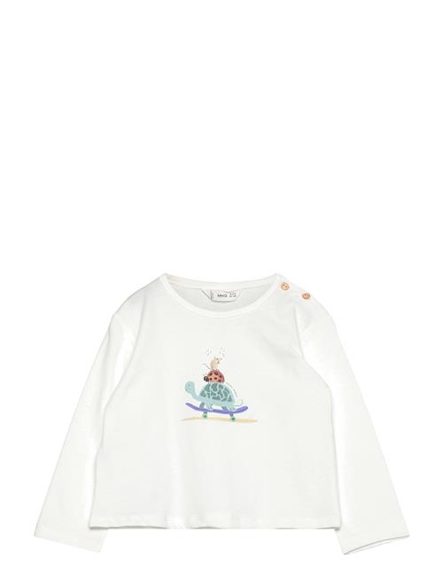 Cotton Printed T-Shirt Mango White