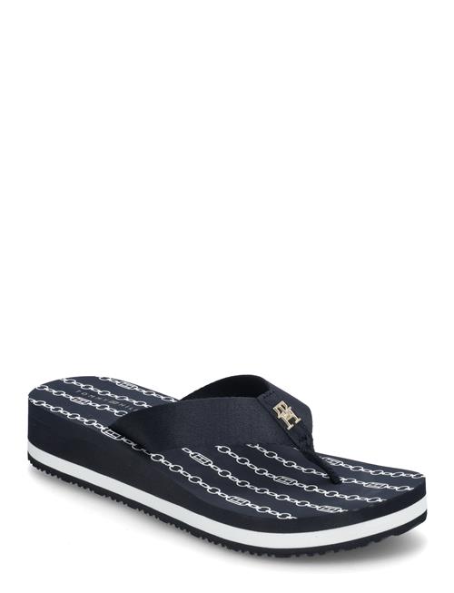 Im Th Chainprint Midwedge Sandal Tommy Hilfiger Navy