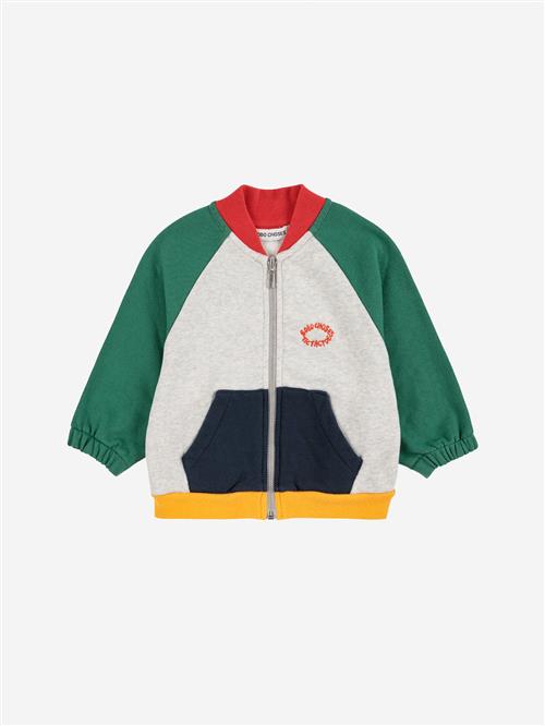 Bobo Choses Tic Tac Toe Color Block Sweatshirt Med Lynlås Red  Red 12 Months  Rød  12 måneder  Unisex