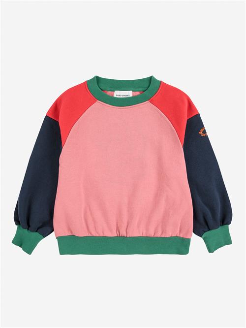 Bobo Choses Tic Tac Toe Color Block Ranglan Sleeve Sweatshirt Multicolor  Multicolor 2-3 Years  Rød  2-3 år  mand