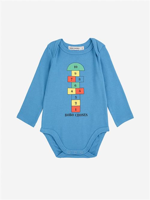 Bobo Choses Hopscotch Langærmet Body Blue  Blue 18 Months  Blå  18 måneder  Unisex