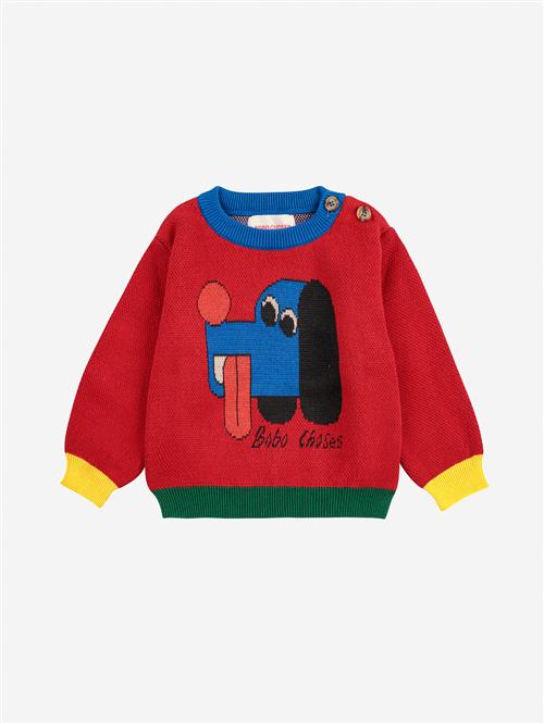 Bobo Choses Doggy Mate Jacquard-jumper Red  Red 18 Months  Rød  18 måneder  Unisex