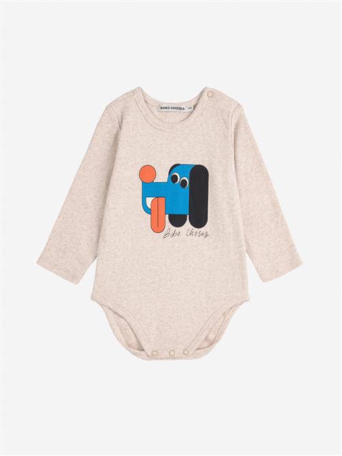 Bobo Choses Doggy Mate Langærmet Body Offwhite  Offwhite 12 Months  Hvid  12 måneder  Unisex