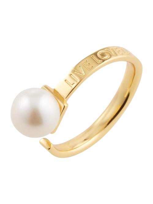 Design Letters Ring  guld / perlehvid