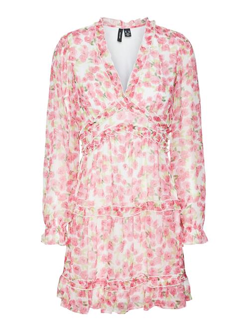 VERO MODA Kjole 'VMSMILLA'  lime / lyserød / hvid