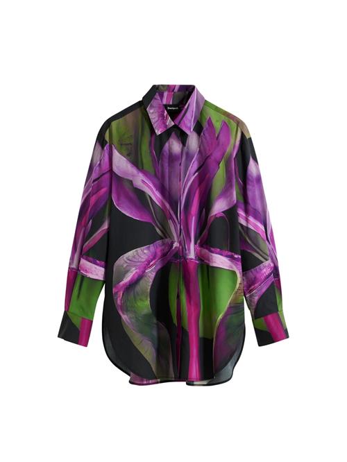 Desigual Bluse  græsgrøn / lilla / mørk pink / sort
