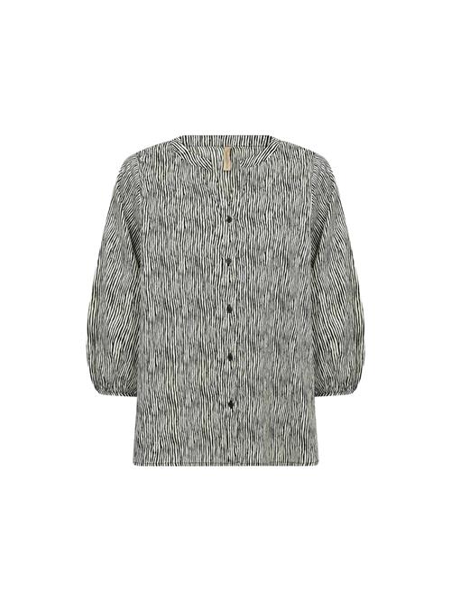Se Soyaconcept Bluse 'Saima'  sort / hvid ved About You