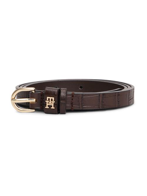 TOMMY HILFIGER Bælte 'ESSENTIAL EFFORTLESS'  mørkebrun / guld