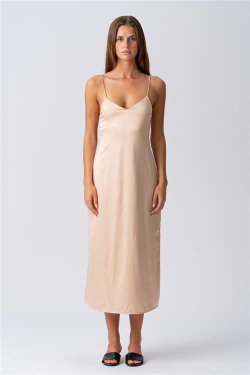 Elina Strop Kjole - Beige - M - TeeShoppen