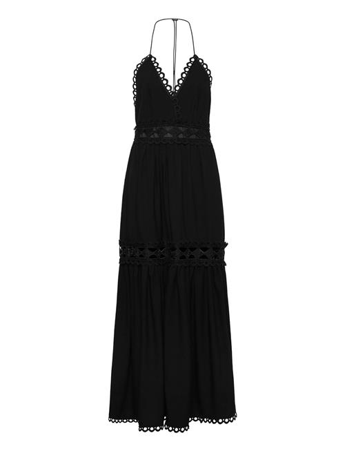 Cmasleah-Dress Is A Long Dress In A Premium Material With Cut-And-Sew Lace For A Copenhagen Muse Black