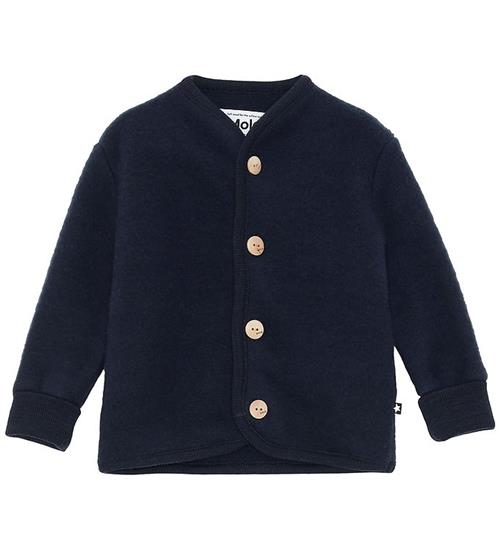 Molo Cardigan - Uldfleece - Umber - Dark Navy