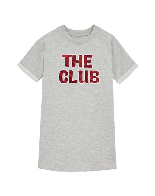 WE Fashion Kjole  grå / blodrød / hvid