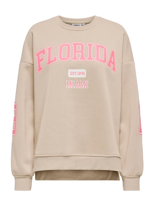ONLY Sweatshirt 'ONLVictory'  beige / lys pink / hvid